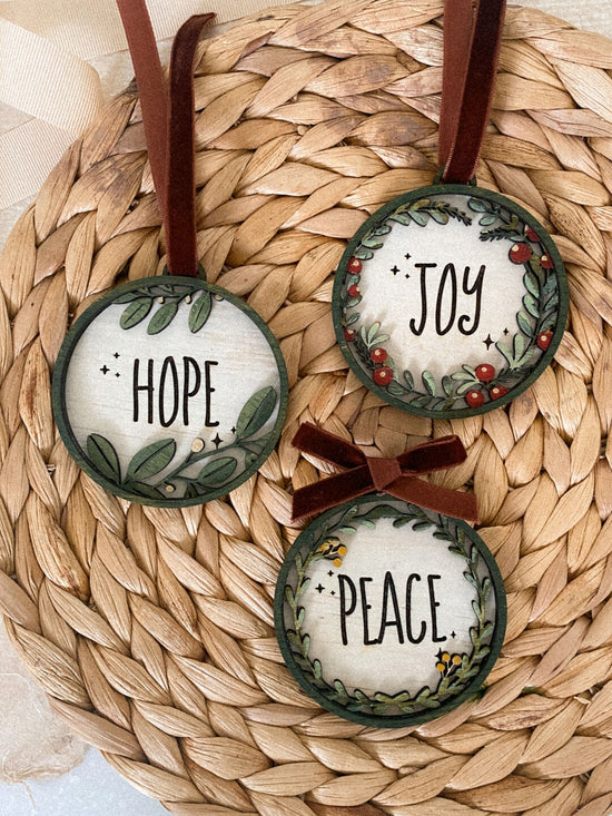 HOPE JOY PEACE - Bauble Set