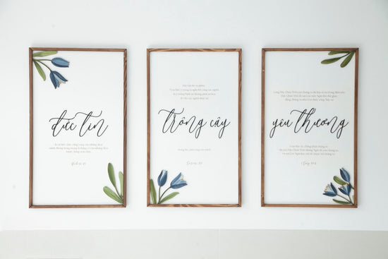 Personalised Blue Tulip Set Of Three {Large}