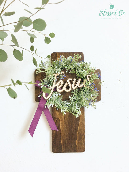 Blue Flower Wreath - Jesus