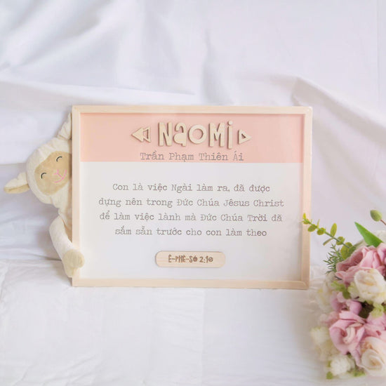 Personalised Baby Name [20 x 30cm] - Ephesians 2:10